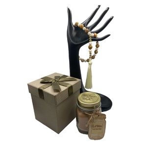 Gift Set- ‘Hockey Mom’ -Picture Jasper anxiety beads and scented candle